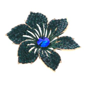 Crystal Rhinestone Flower Brooch