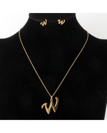 Stainless Steel Pendant Earring Set