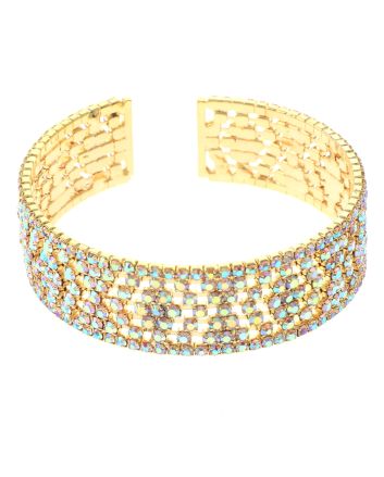 Rhinestone Stretch Cuff Bracelet 