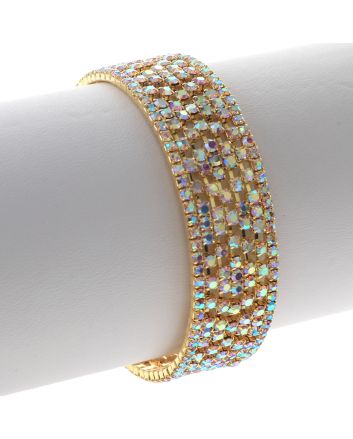 Rhinestone Stretch Cuff Bracelet 