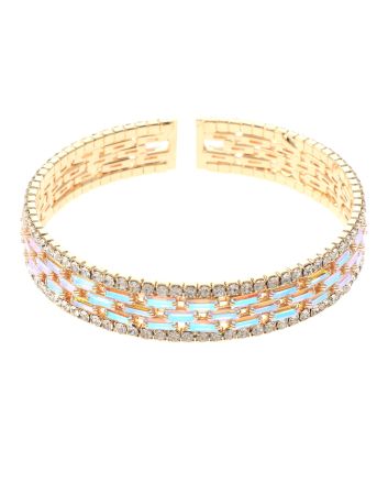 Rhinestone Stretch Cuff Bracelet 
