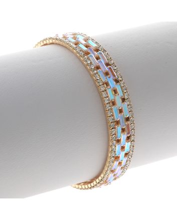 Rhinestone Stretch Cuff Bracelet 