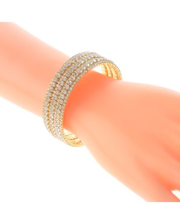 Rhinestone Stretch Cuff Bracelet 