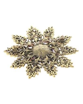 Large Crystal Flower Brooch