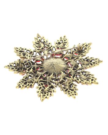 Large Crystal Flower Brooch
