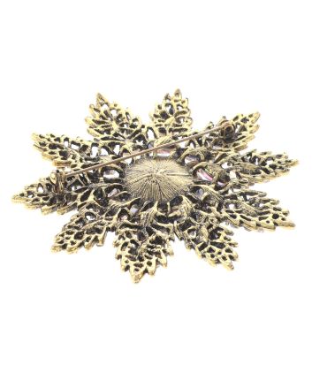 Large Crystal Flower Brooch