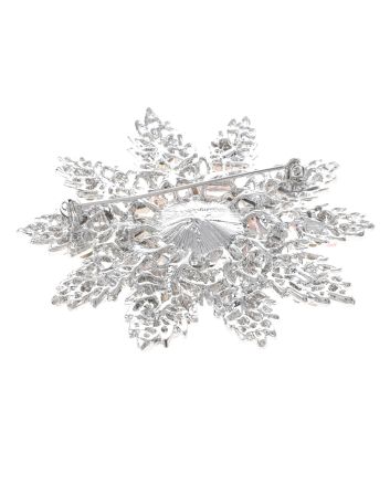 Large Crystal Flower Brooch