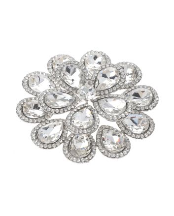 Crystal Flower Brooch
