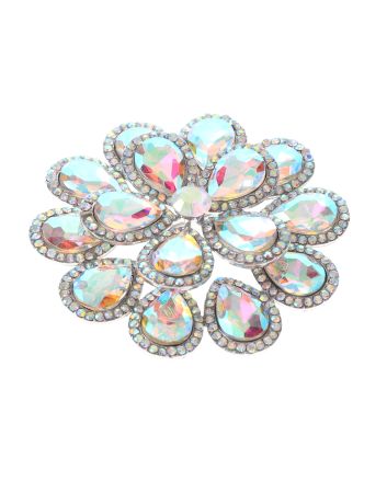 Crystal Flower Brooch