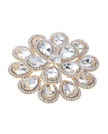 Crystal Flower Brooch