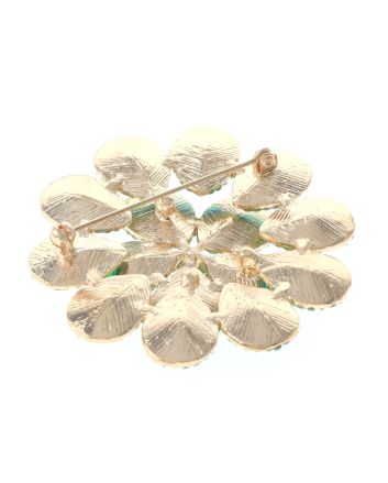 Crystal Flower Brooch