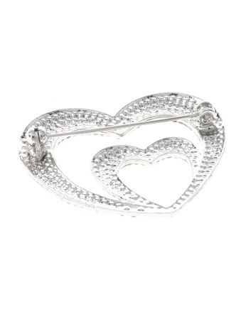 Crystal Heart Brooch