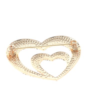 Crystal Heart Brooch