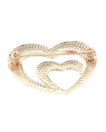 Crystal Heart Brooch