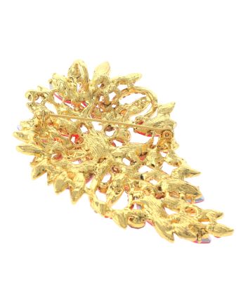 Crystal Flower Brooch
