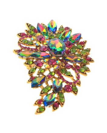 Crystal Flower Brooch