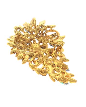 Crystal Flower Brooch