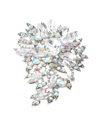 Crystal Flower Brooch