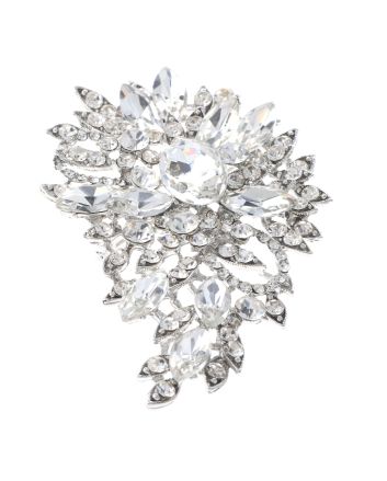 Crystal Flower Brooch