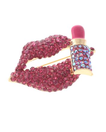 Crystal Lips Brooch