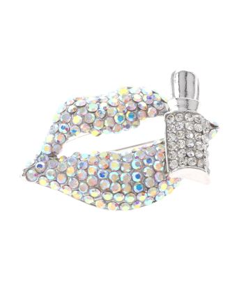 Crystal Lips Brooch