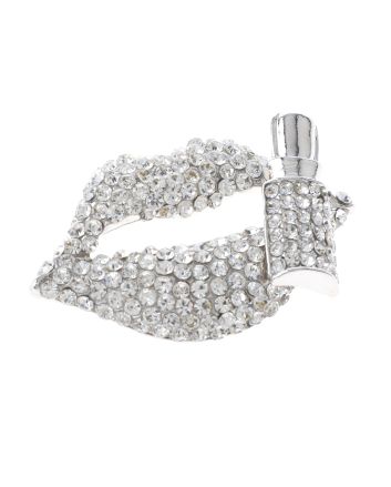 Crystal Lips Brooch