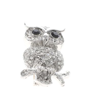 Crystal Owl Brooch  