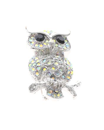 Crystal Owl Brooch  