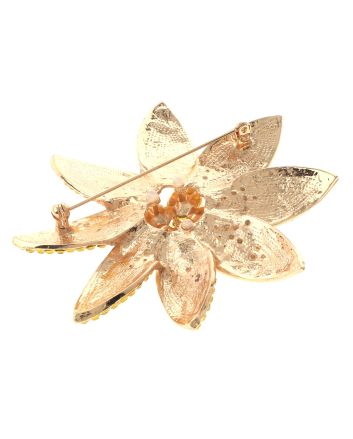 Large Crystal Flower Brooch