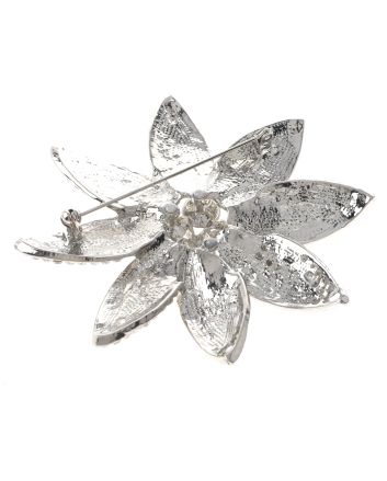 Large Crystal Flower Brooch