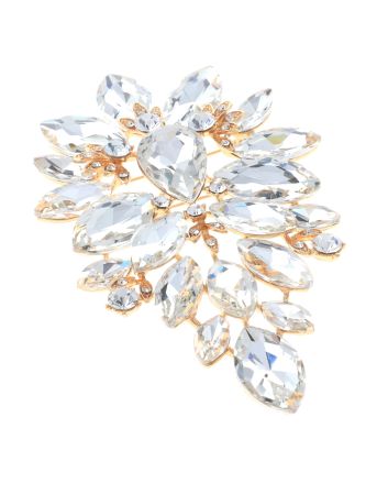 Extra Large Crystal Flower Brooch