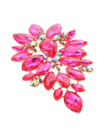 Extra Large Crystal Flower Brooch