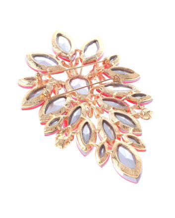 Extra Large Crystal Flower Brooch