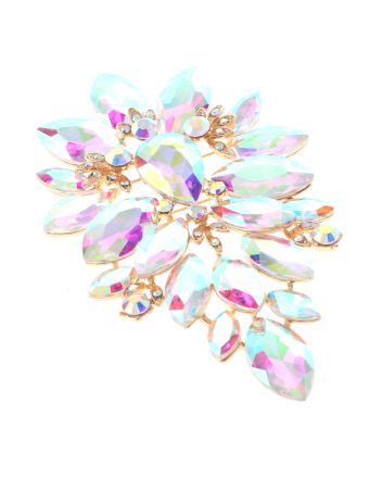 Extra Large Crystal Flower Brooch