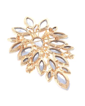 Extra Large Crystal Flower Brooch