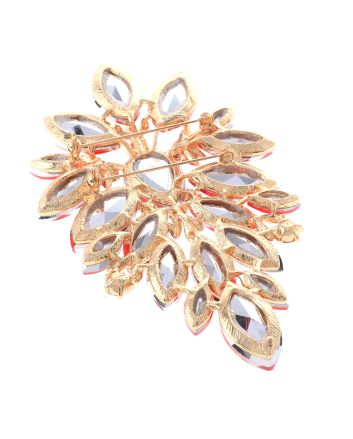Extra Large Crystal Flower Brooch