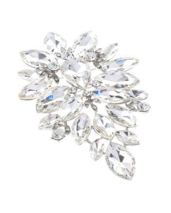 Extra Large Crystal Flower Brooch