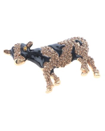 Crystal Cow Brooch