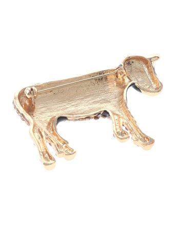 Crystal Cow Brooch