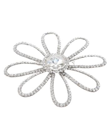 Large Crystal Flower Brooch
