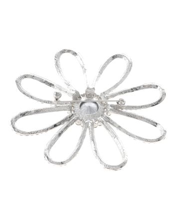Large Crystal Flower Brooch
