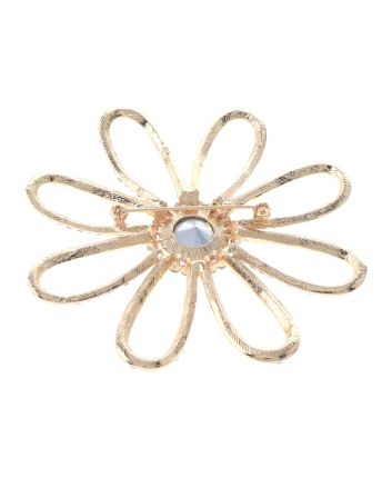 Large Crystal Flower Brooch