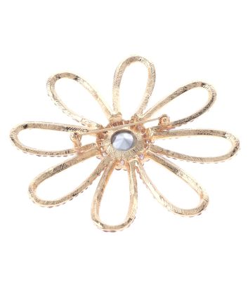 Large Crystal Flower Brooch