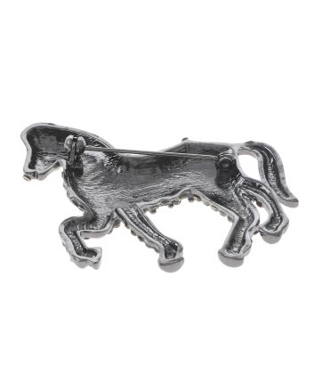 Crystal Horse Brooch