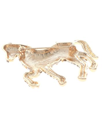 Crystal Horse Brooch