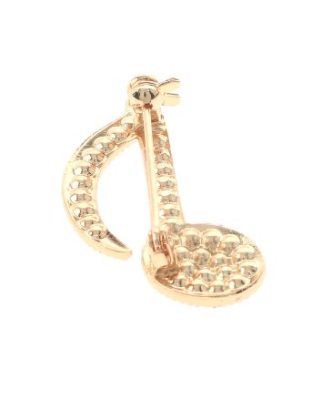 Crystal Music Note Brooch