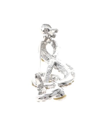 Crystal Treble Clef Brooch
