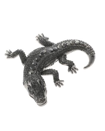 Large Alligator Rhinestone Brooch