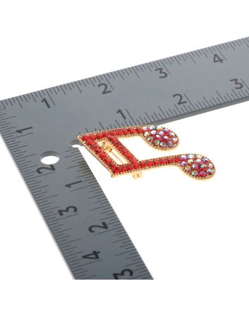 Crystal Music Note Brooch