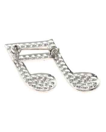 Crystal Music Note Brooch